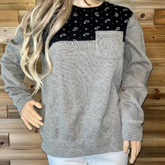 On the Byas Paisley Crewneck Sweater - Picture 2 of 5